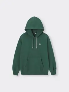 ダークグリーン フード付きパーカー