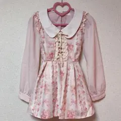 LIZLISA 花柄 長袖 ミニワンピース 姫系 ラパフェ系 甘ロリ 平成ギャル LIZLISA 花柄 長袖 ミニワンピース 姫系 ラパフェ系 甘ロリ 平成ギャル