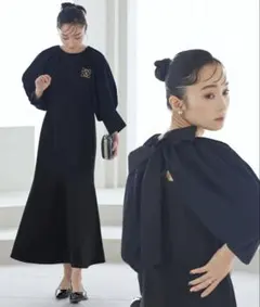 ルイルエ 洗えるオケージョン ワンピース お呼ばれ 七五三 卒業式 結婚式 L