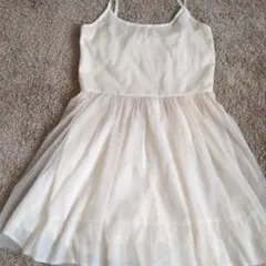 RETRO GIRL オフホワイト ひざ丈 チュール キャミワンピース