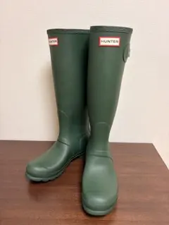 ☆HUNTER レインブーツ カーキ ストライプ トリコロール 24cm☆ ☆HUNTER レインブーツ カーキ ストライプ トリコロール 24cm☆ - メルカリ