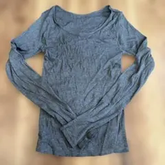 【新品】グレー 長袖 リブ編み トップス　Mサイズ　GU