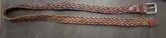 ブラウンレザー編み込みベルト