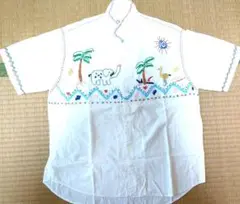刺繍入り白い半袖トップス 希少 ラスト1点