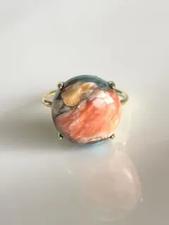 再お値下げ✨オイスターカッパーターコイズ リング フリーサイズ