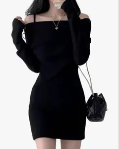 y2k オフショルワンピース