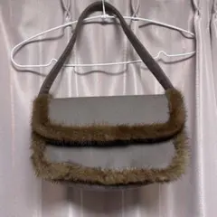 GUMP'S フェルト ファー付き ハンド バック