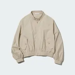 【最終値下】UNIQLO コットン ショート ブルゾン S ベージュ ジャケット