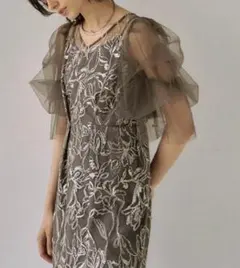 Lerure (リルアー)Fluffy sleeve pencil dress