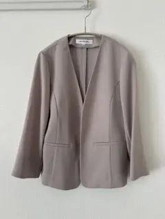 NATURAL BEAUTY BASIC ノーカラージャケット S グレー