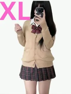 スクールカーディガン 制服 学生 女子 無地 レディース Vネック