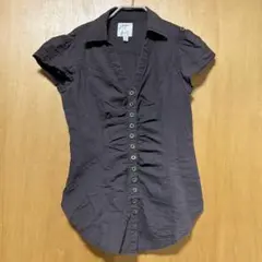 RoomMates シャーリング シャツ M チャコール Y2K