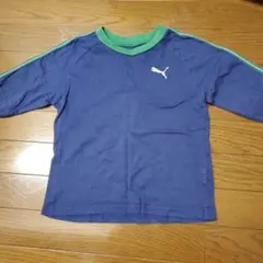 PUMA ネイビー グリーン 長袖カットソー