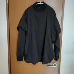 ブラックオーバーサイズジップアップジャケット antiqua