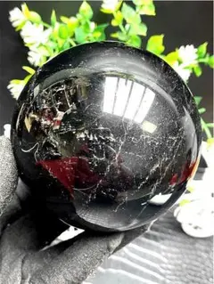113mm AAA級魔除け天然モリオン黒水晶丸玉b91C1/145C17D - メルカリ