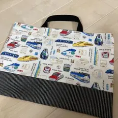 ハンドメイド　レッスンバッグ　男の子　新幹線　ドクターイエロー