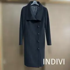INDIVI ブラック ロングコート 36
