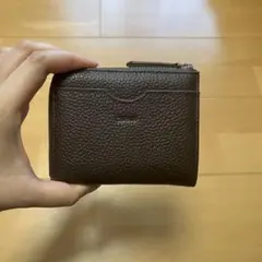小銭入れ カードケース 大容量 キーチェーン付 ダークブラウン