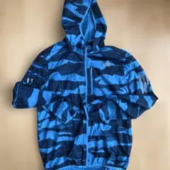 adidas ランニングジャケット 迷彩柄 青黒