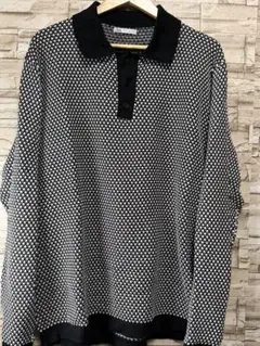 ZARA 幾何学模様 長袖ポロシャツ