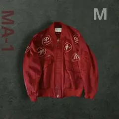 超希少✦80s90s　赤　刺繍レッド MA1 フライトジャケット短丈ヴィンテージ