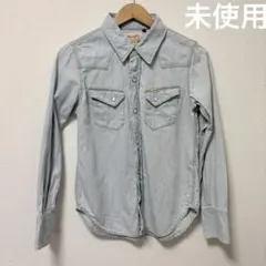 未使用 ラングラー コラボ デニムシャツ Ｍサイズ (洗濯済)のサムネイル