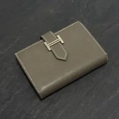 即日発送 HERMES ベアン カードケース グレー 二つ折り - メルカリ