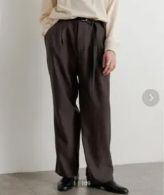 SENSE OF PLACE ウールライクダブルタックワイドパンツ