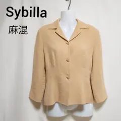 Sybilla シビラ 麻混 リネン ジャケット レトロジャケット 日本製 Mのサムネイル