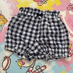 ネイビーとホワイトのチェック柄ショートパンツ ギンガムチェック