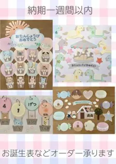 【現在オーダーストップ中】 お誕生日表•壁面お作りします♡オーダー受付
