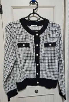 GLACIER カーディガン　ツイード風 M
