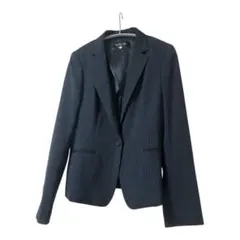 MICHEL KLEIN ネイビー ストライプ テーラードジャケット　Lサイズ