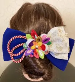 髪飾り 成人式 卒業式 七五三 つまみ細工 リボン型髪飾り ヘアアクセサリー