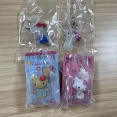 ハローキティめじるし2点　ハローキティパッケージミニチュアコレクション2点