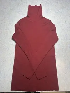 ユニクロUNIQLO ワインレッド メリノリブタートルネック L 新品未使用