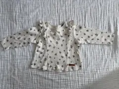 フリル付き花柄長袖トップス　オーガニックコットン　90サイズ