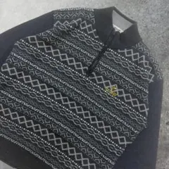 vintage ゴルフ ハーフジップ 総柄 ニット ノルディックのサムネイル