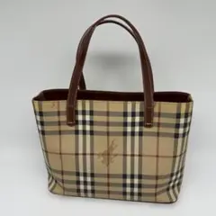 と*も様 Burberry チェック柄 ハンドバッグ 中型