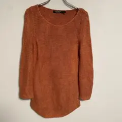 POLO RALPH LAUREN オレンジ ニット長袖チュニックセーター S