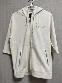 Karl Kani カールカナイ ジップアップパーカー 半袖 アイボリー Mのサムネイル