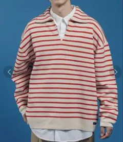 オンシェリー　BORDER KNIT POLO / ボーダーニットポロのサムネイル