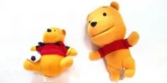 【レトロ・希少】くまのプーさんぬいぐるみ2点セットパクパク動く仕掛け付＆サッカー
