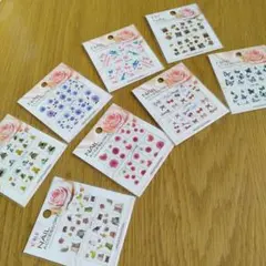 ネイルシール 8パック 動物 花 リボン