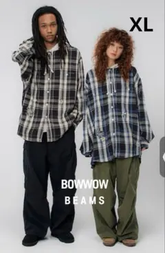BOW WOW × BEAMS 別注フード付きフランネルシャツ サイズXL