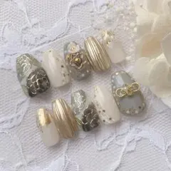 ［現品] ネイルチップ 振袖 和装 成人式 結婚式 前撮りno.173