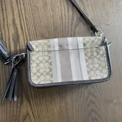 Coach ストライプ柄 ショルダーバッグ