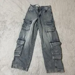 ZARA カーゴデニムパンツ ライトブルー EUR34