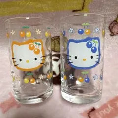 ハローキティ❤️1998年製 さくらんぼキティ　グラス 2個セット新品未使用レトロ