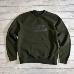 ノースフェイス ロゴスウェット カーキ M クルーネック　アウトドア　メンズ古着